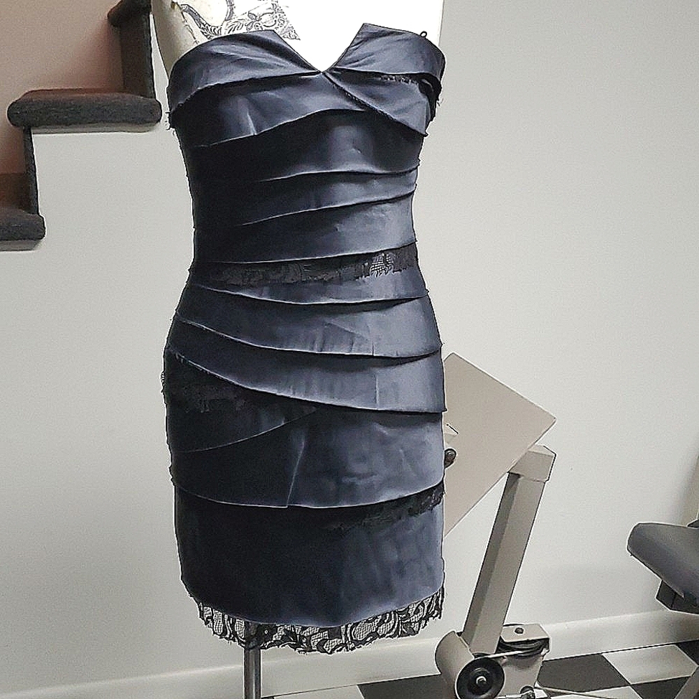 BCBGeneration black tiered strapless cocktail dress